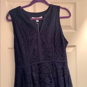 Lauren Conrad navy blue lace detailed dress